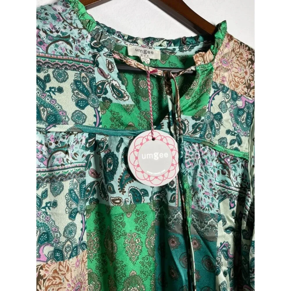 UMGEE NWT Boho Patchwork Dress Western Cowgirl Chic Festival Retro Gypsy Vibes - Picture 3 of 8